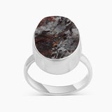 Raw Astrophyllite Gemstone Silver Rings