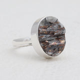 Raw Astrophyllite Gemstone Silver Rings