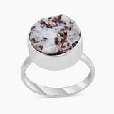 Raw Astrophyllite Gemstone Silver Rings