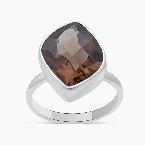 925 Sterling Silver Smoky Quartz Rings