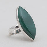 925 Sterling Silver Green Malachite Rings