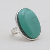 925 Sterling Silver Green Malachite Rings