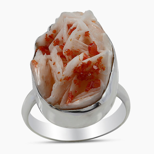 925 Silver Vanadinite Druse Rings