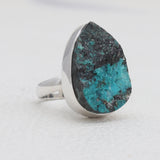 925 Silver Tourmaline With Chrysocolla Rings