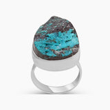 925 Silver Tourmaline With Chrysocolla Rings