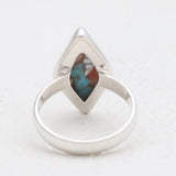 Spiny Oyster Turquoise Silver Rings