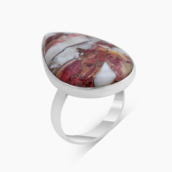 Turquoise Spiny Oyster Silver Rings