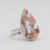 Turquoise Spiny Oyster Silver Rings
