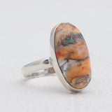 Spiny Oyster Turquoise Silver Rings