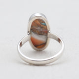 Spiny Oyster Turquoise Silver Rings