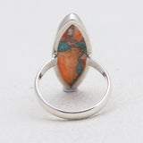 Spiny Oyster Turquoise Silver Rings