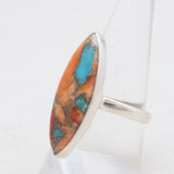 Spiny Oyster Turquoise Silver Rings
