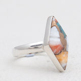 Spiny Oyster Turquoise Silver Rings