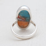 Spiny Oyster Turquoise Silver Rings