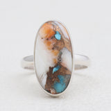 Spiny Oyster Turquoise Silver Rings
