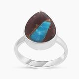 Lava Mexican Turquoise Silver Rings