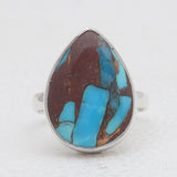 Lava Mexican Turquoise Silver Rings