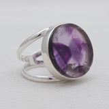Amethyst Crystal Quartz Silver Rings