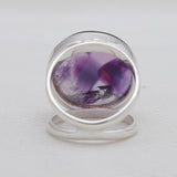 Amethyst Crystal Quartz Silver Rings