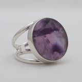 Amethyst Crystal Quartz Silver Rings