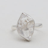 Raw Herkimer Quartz Silver Rings