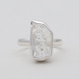Raw Herkimer Quartz Silver Rings