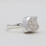 Raw Herkimer Quartz Silver Rings