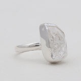 Raw Herkimer Quartz Silver Rings