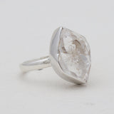 Raw Herkimer Quartz Silver Rings
