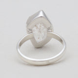 Raw Herkimer Quartz Silver Rings