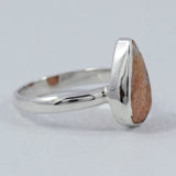 Natural Sunstone Sterling Silver Ring