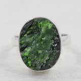 925 Silver Chrome Diopside Ring