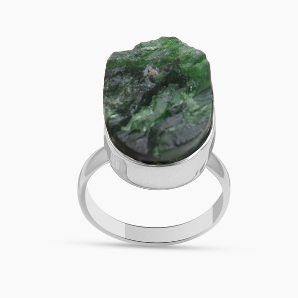 925 Silver Chrome Diopside Rings