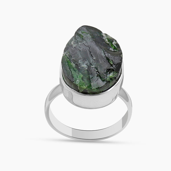 925 Silver Chrome Diopside Rings