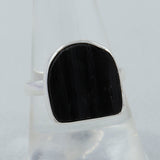 Raw Black Tourmaline Silver Rings
