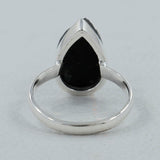 Raw Black Tourmaline Silver Rings