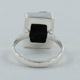 Raw Black Tourmaline Silver Rings