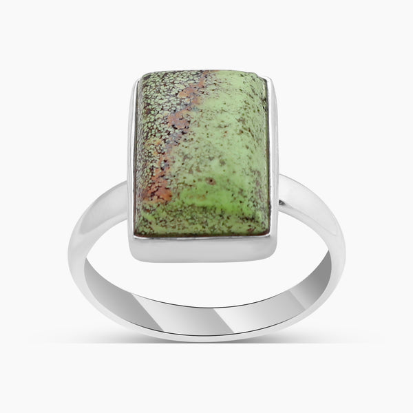 Gaspeite Silver Rings