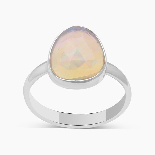 Natural Ethiopian Opal Silver Rings