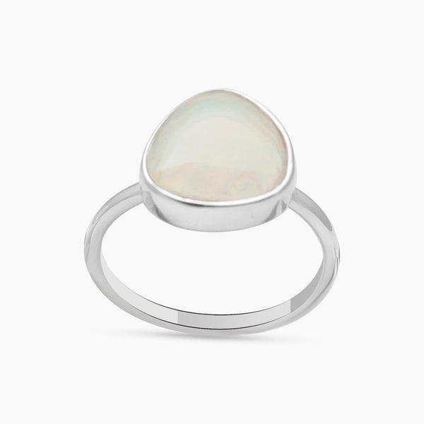 Natural Ethiopian Opal Silver Rings
