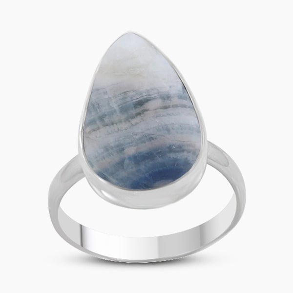 Blue Rhodochrosite Silver Rings