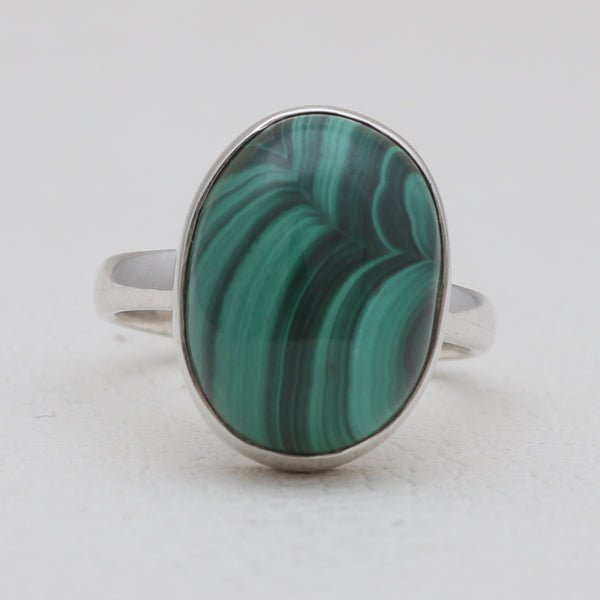 925 Sterling Silver Green Malachite Rings