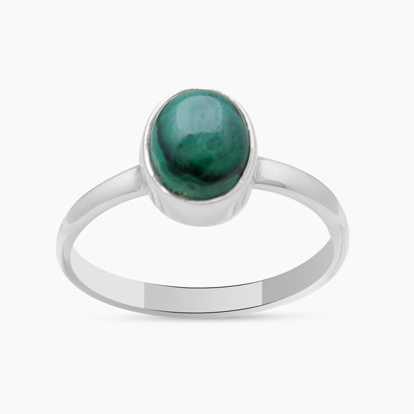 Natural Malachite 925 Sterling Silver Rings