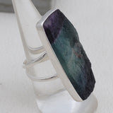 Natural Fluorite Silver Rings