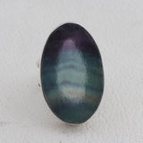 Natural Fluorite Silver Rings