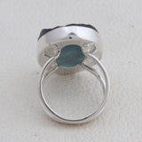 Natural Fluorite Silver Rings