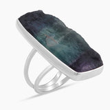 Natural Fluorite Silver Rings