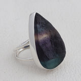 Natural Fluorite Silver Rings
