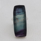 Natural Fluorite Silver Rings