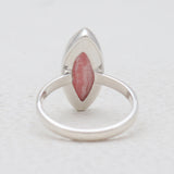 Marquise Cut Rhodochrosite Silver Rings